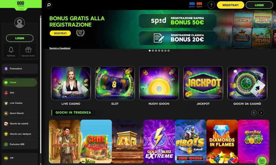 888 Casinò Italia - Sito di Gioco Affidabile