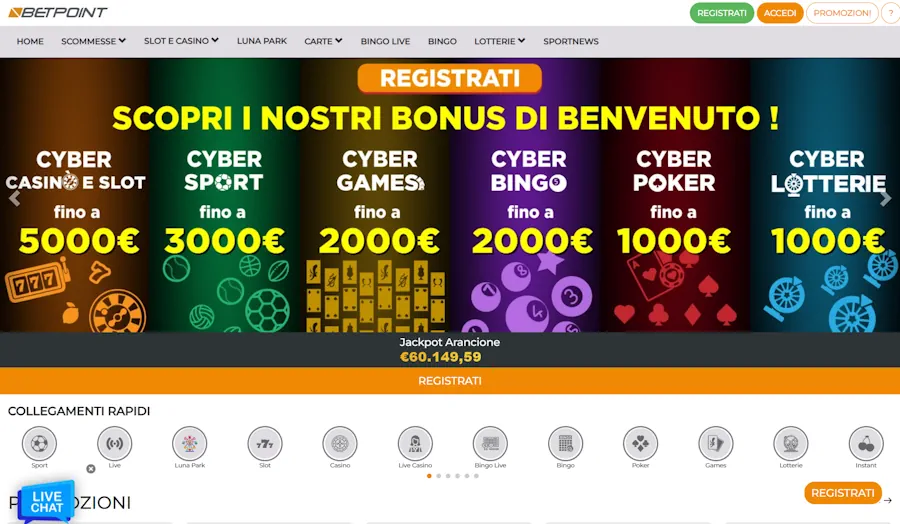 Betpoint Casinò - Piattaforma di Gioco Premium