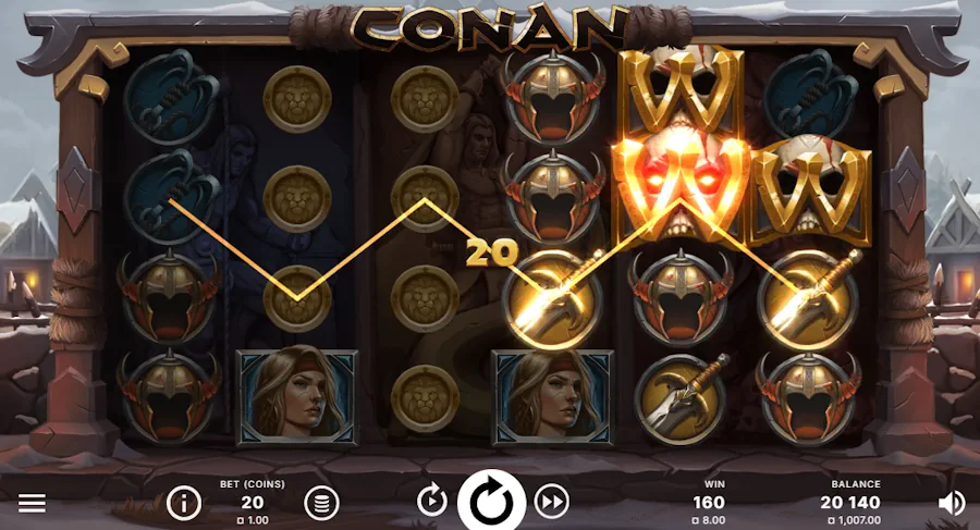 Panoramica della slot machine Conan