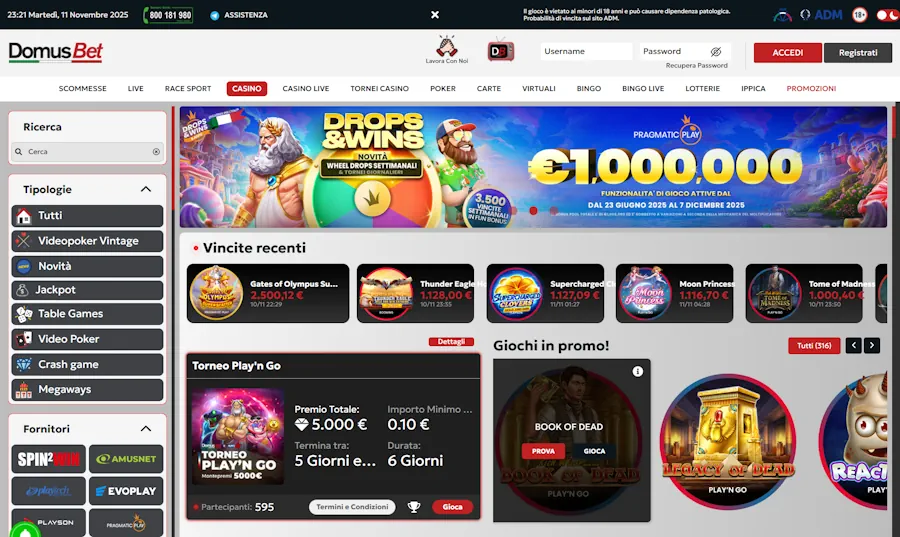 DomusBet Casinò - Scelta Leader