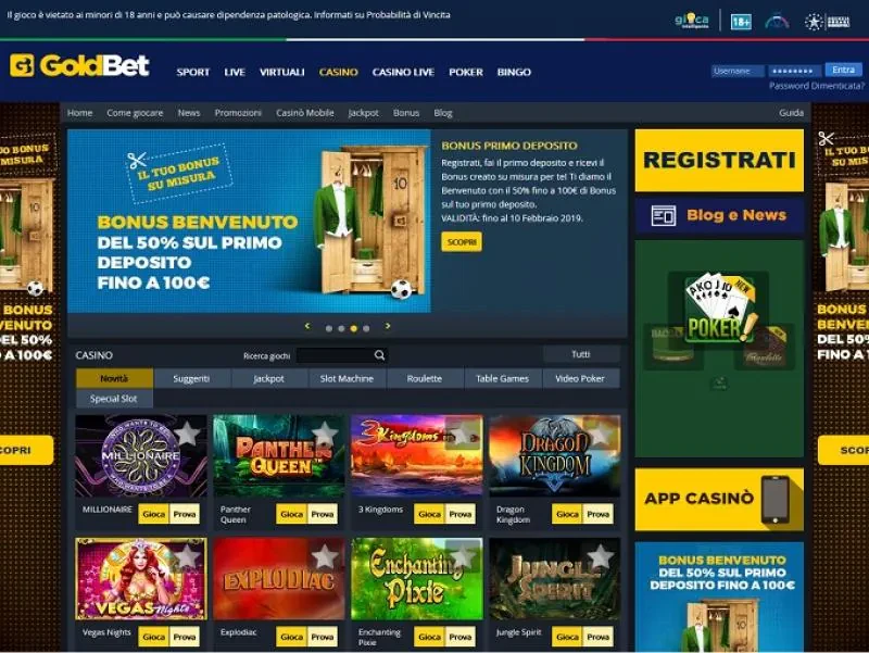 Goldbet Casinò - Operatore Affidabile