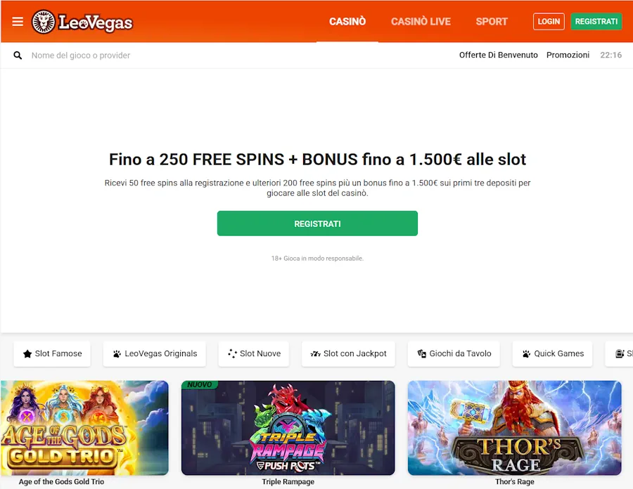 LeoVegas Casinò Italia - Recensione di Operatore Affidabile
