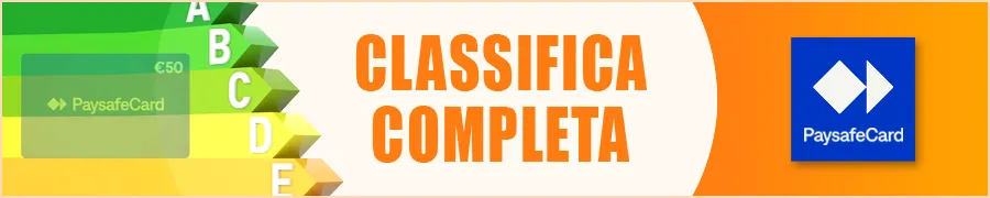 Classifica Completa dei Casinò con PaysafeCard