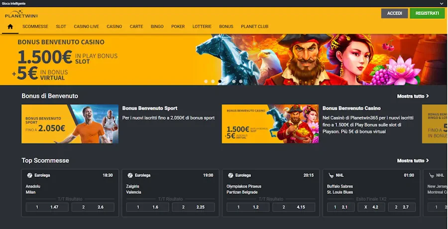 Planetwin365 Casinò - Piattaforma di Gioco Premium