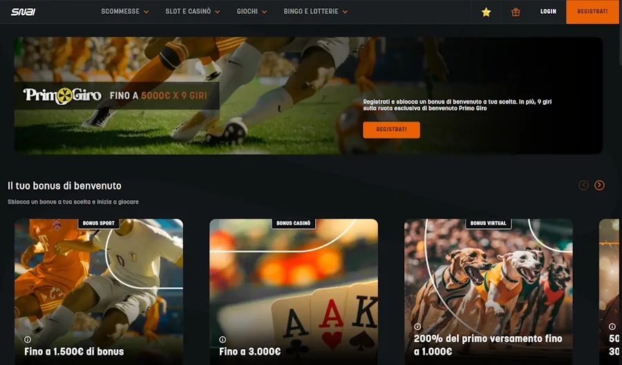 SNAI Сasinò - Piattaforma di Gioco Premium