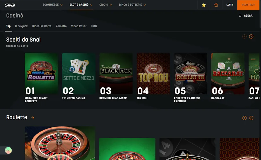 SNAI Casinò - Recensione di Operatore Affidabile