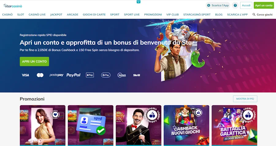 StarCasino Casinò Italia - Piattaforma di Gioco Premia 