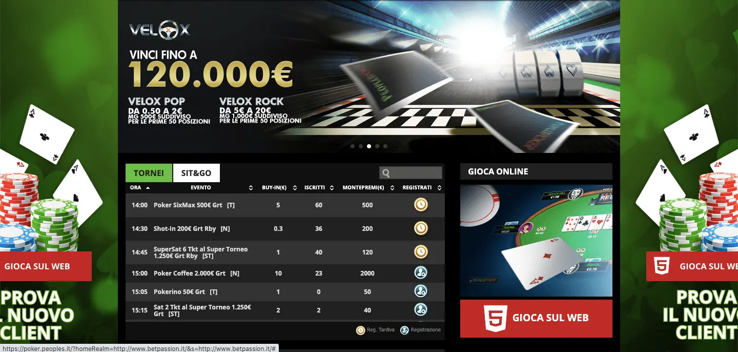 Betpassion Poker Homepage