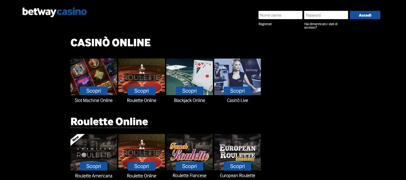 Betway giochi