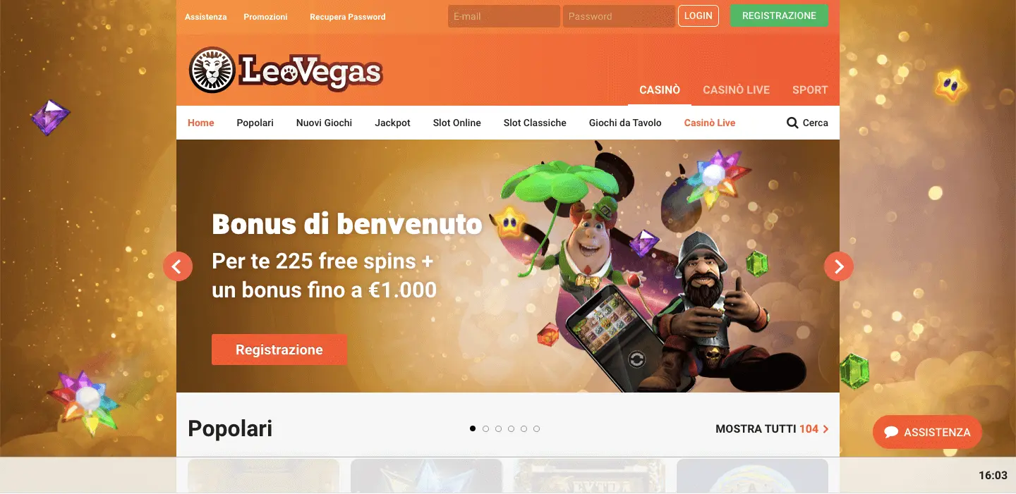 LeoVegas Casinò homepage LeoVegas Casinò homepage