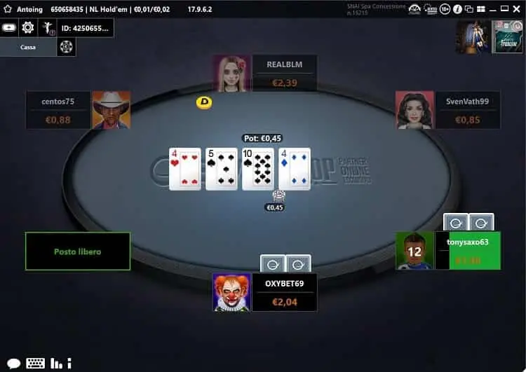 snai poker tavolo