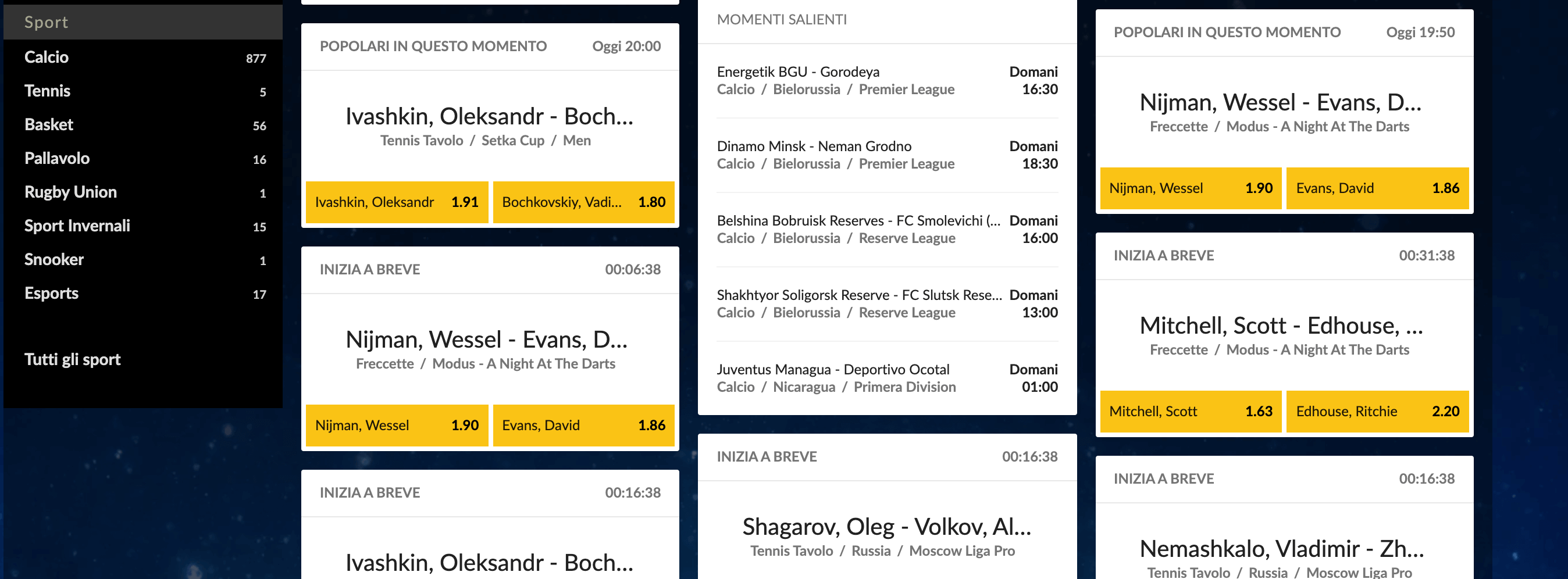 starvegas scommesse
