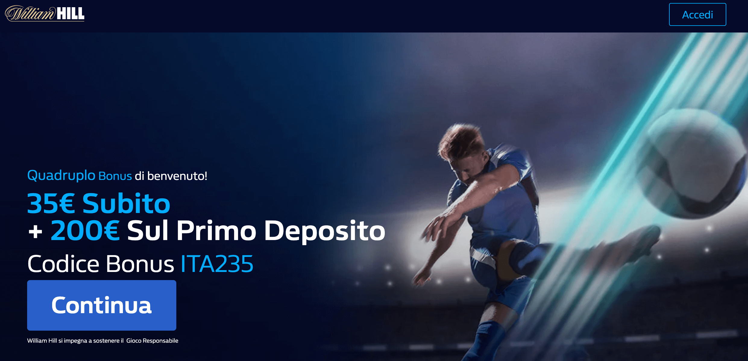 William Hill Bonus Scommesse 235€ William Hill Bonus 235€