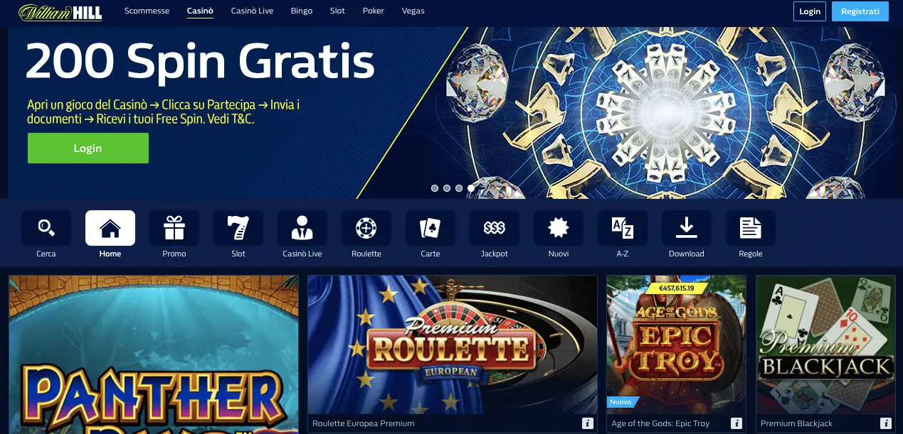 William Hill homepage William Hill homepage