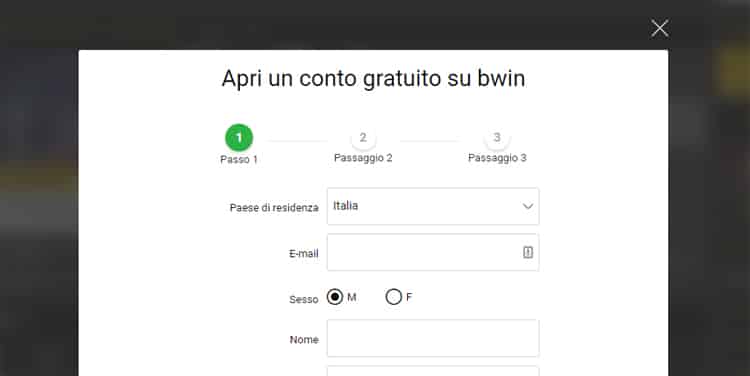 bwin registrazione