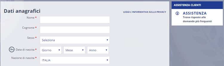 eurobet registrazione