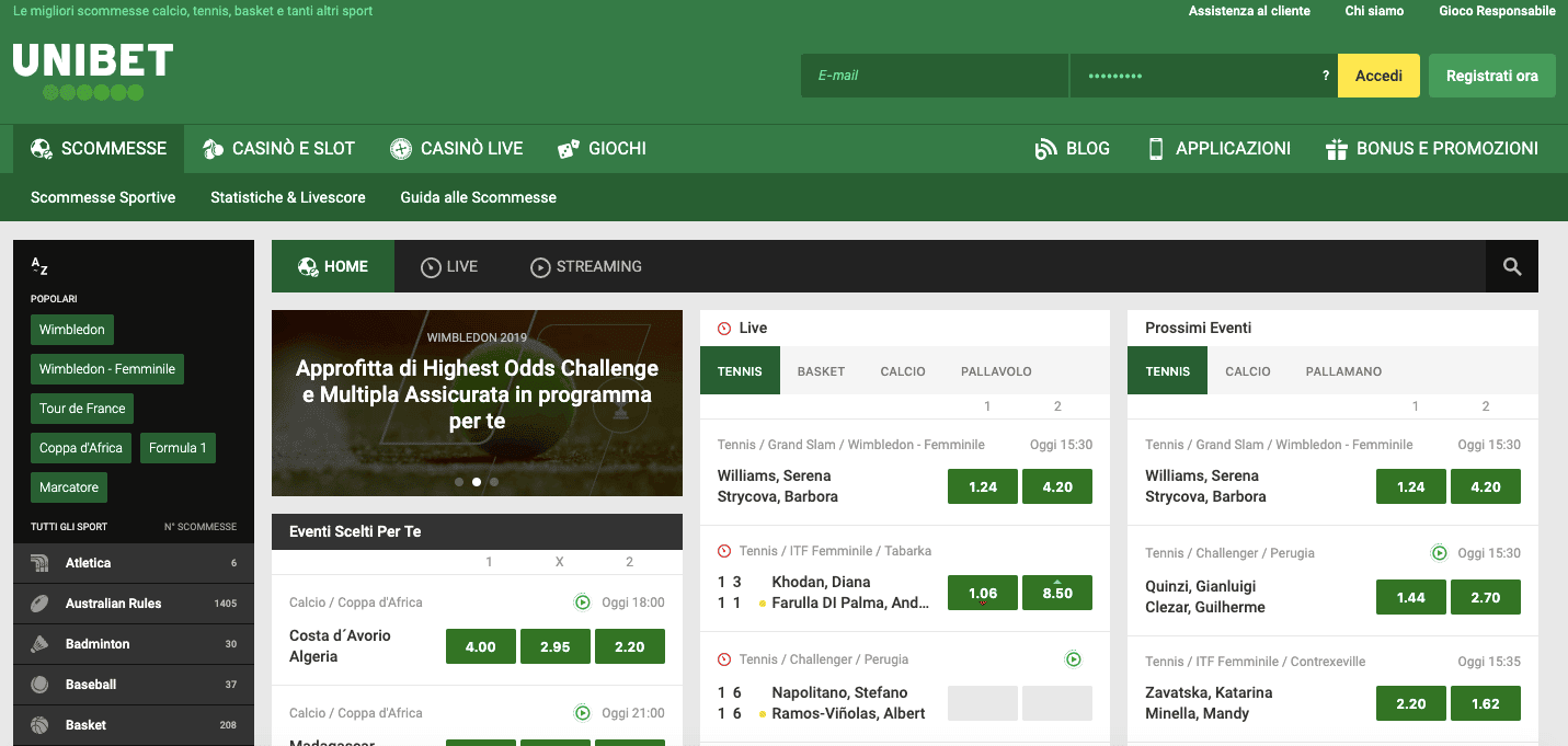 unibet homepage