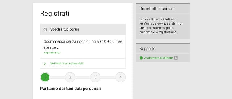 unibet registrazione
