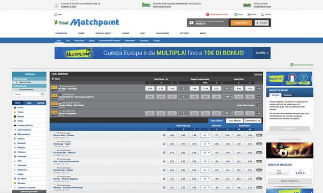 Sisal Matchpoint homepage