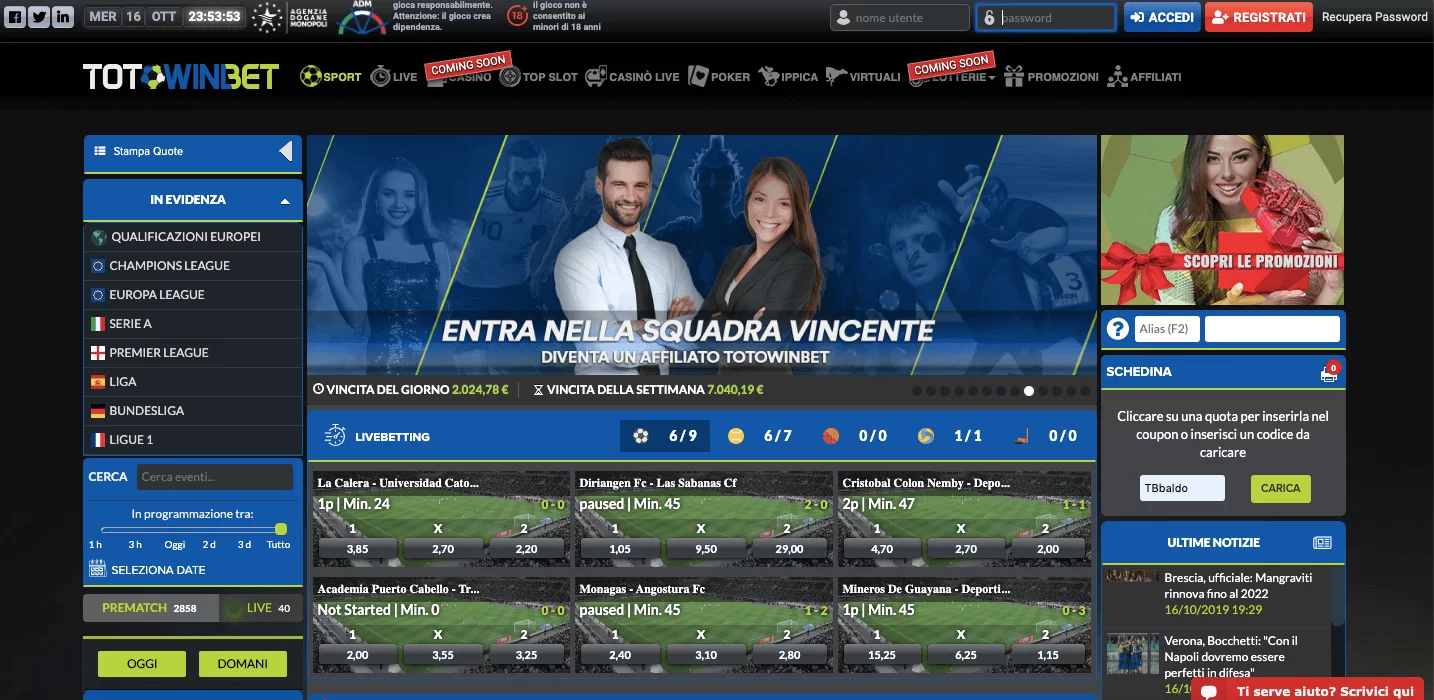 TotoWinBet Screenshot