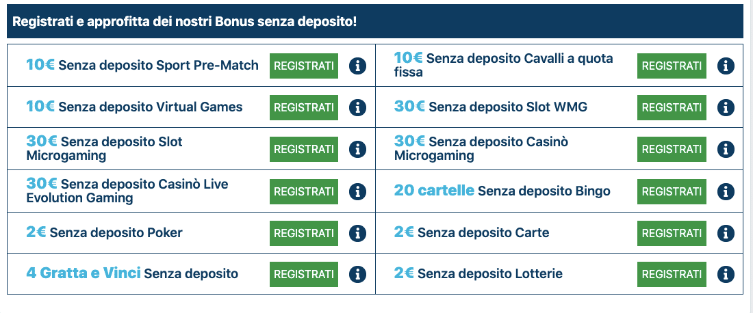 betflag bonus senza benvenuto
