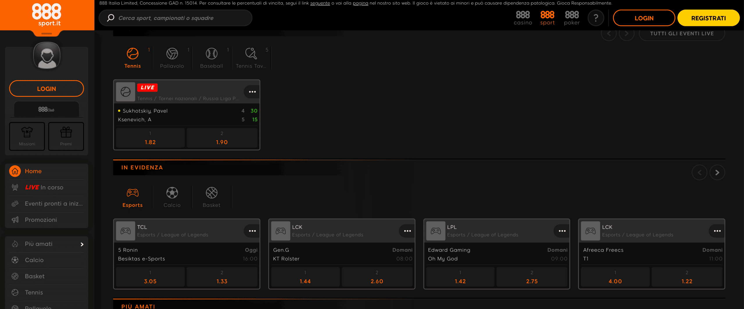888 sport homepage