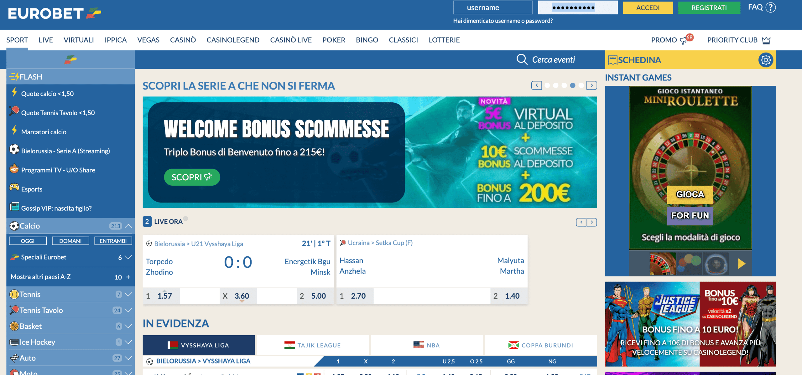Eurobet Homepage