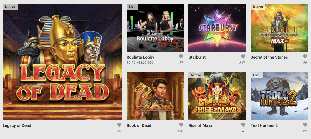 unibet giochi disponibili