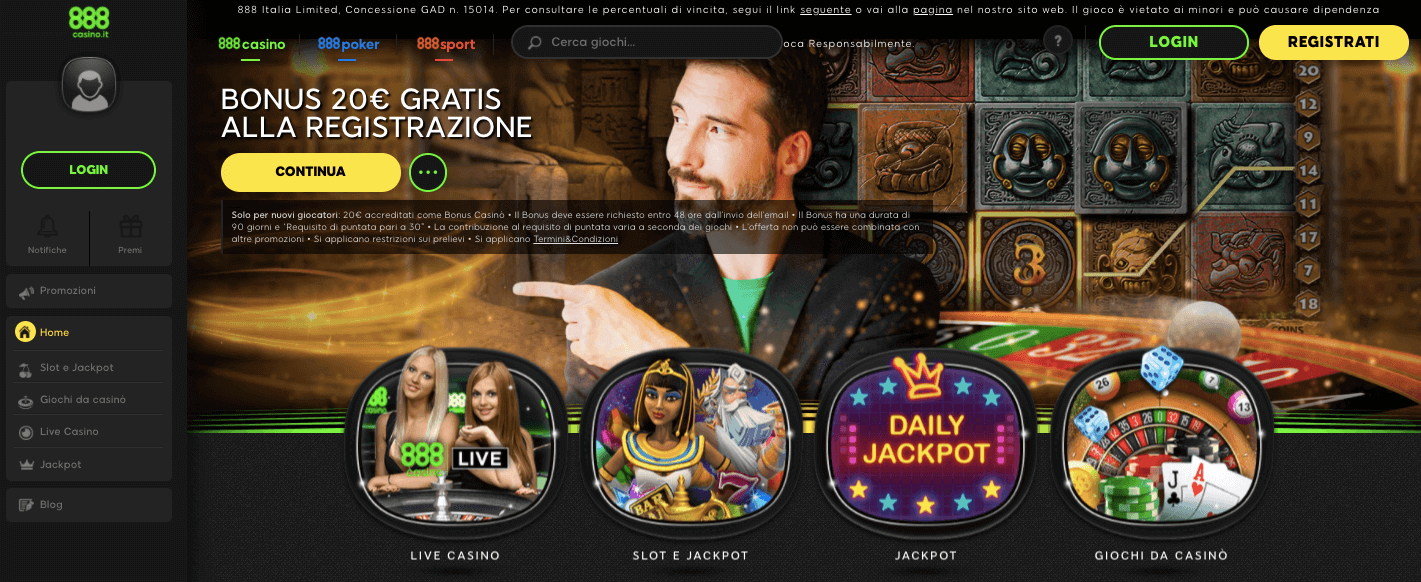888Casino homepage