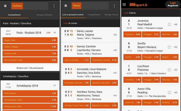 App 888 sport disponibile per Mobile per Android