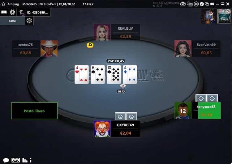 snai poker tavolo