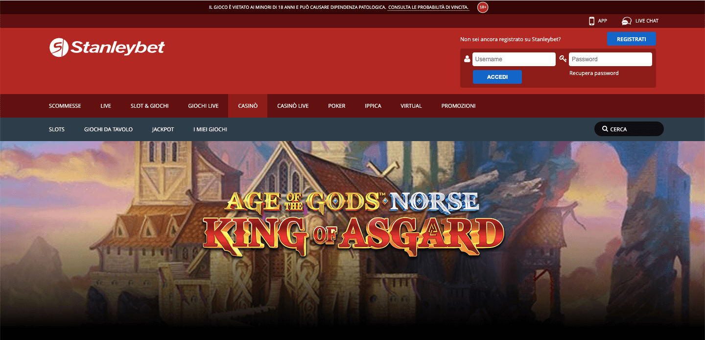 Stanleybet Casino Homepage